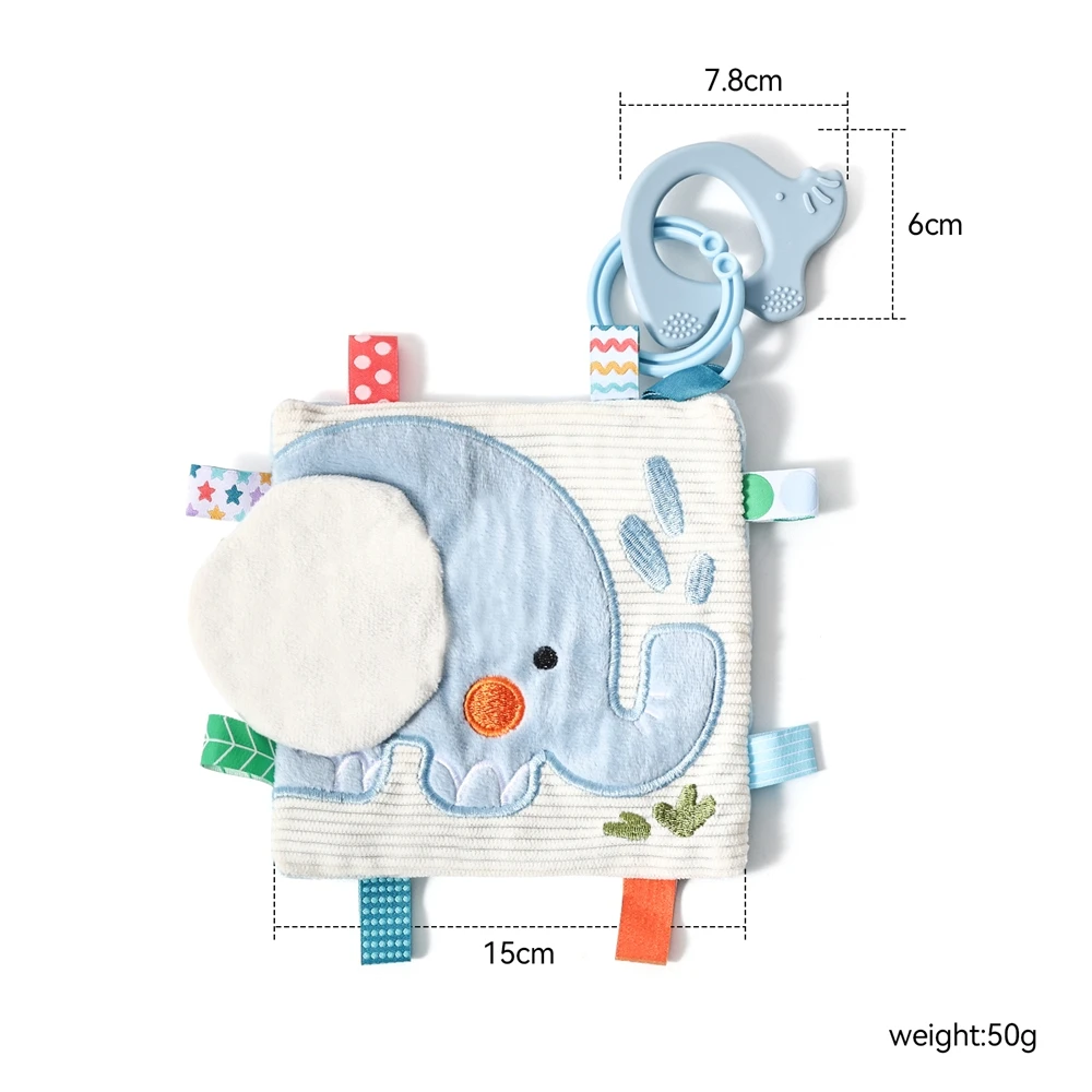 3D Plush Baby Cloth Book With Teether Ring Montessori Sensory Crinkle Book For Newborns 0 36 Months Washable Baby Sensory Toys - Image 18