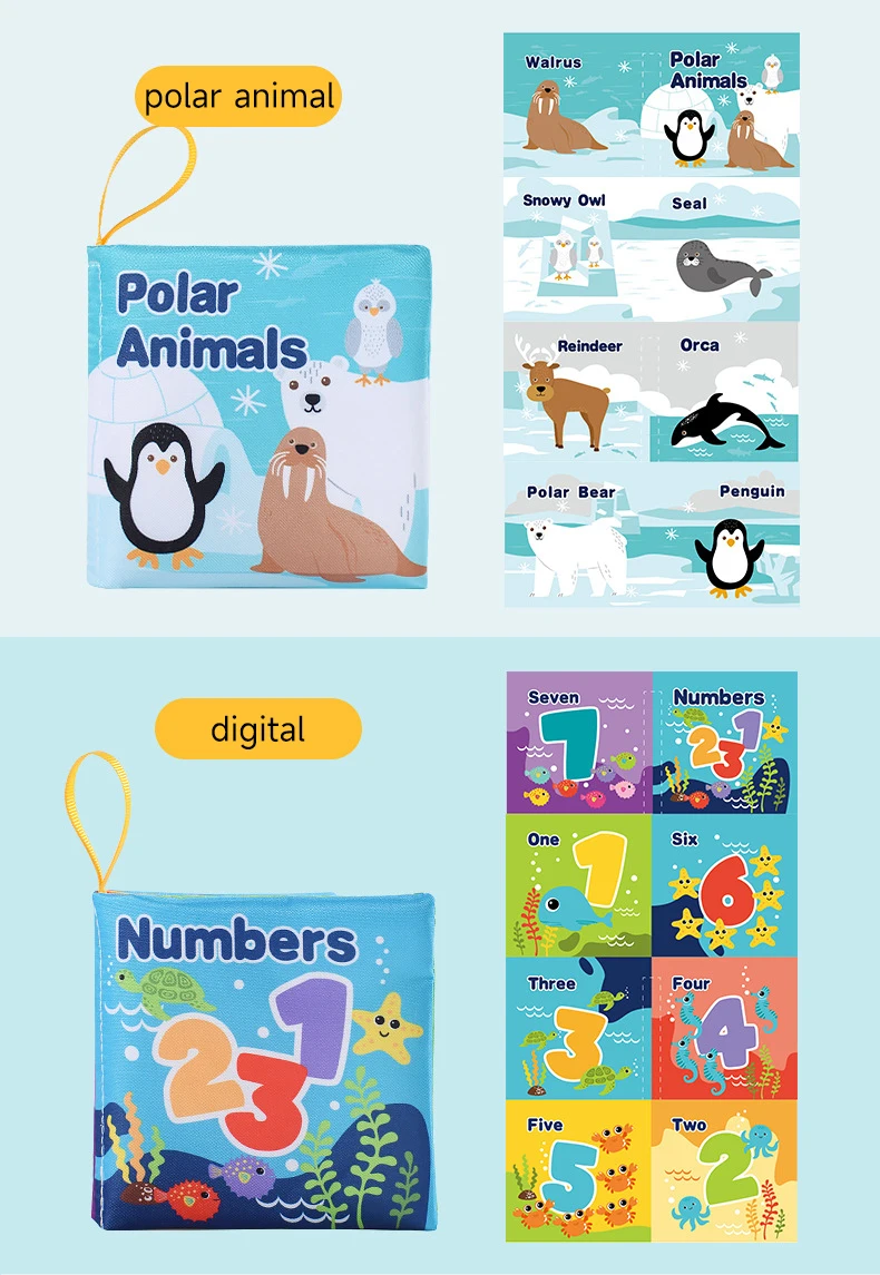 Baby Soft Cloth Book Enlightenment Early Educational Toys Newborns 0-12 Months Cloth Books Cognitive Animal Numbers Sensory Toys - Image 23