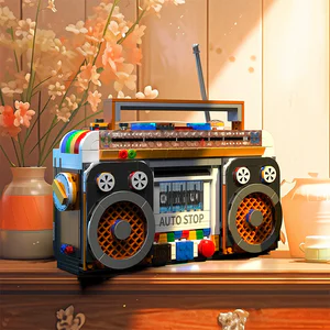 554PCS Color Radio Model Building Blocks Retro Small Home Appliances Assembly Bricks DIY Toys Desktop Deco Adult Holiday Gift