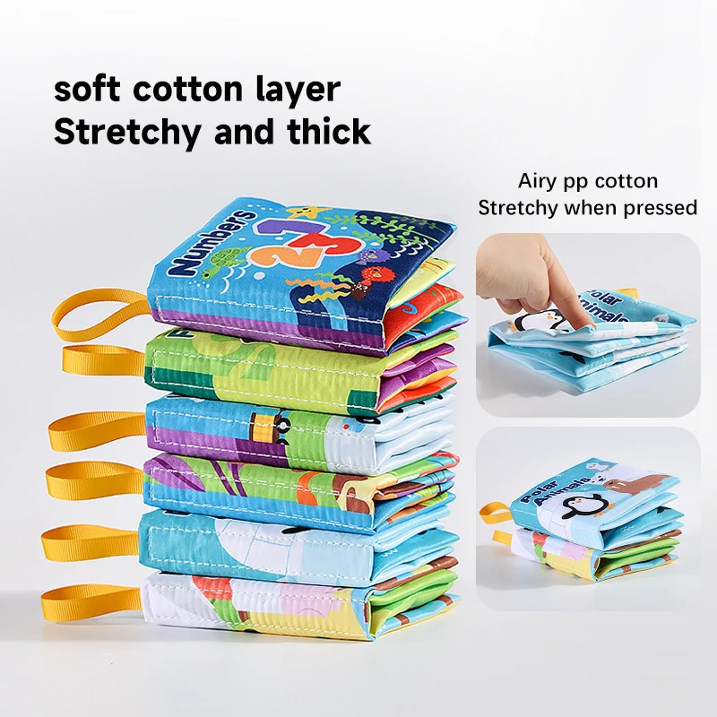 Baby Soft Cloth Book Enlightenment Early Educational Toys Newborns 0-12 Months Cloth Books Cognitive Animal Numbers Sensory Toys - Image 2