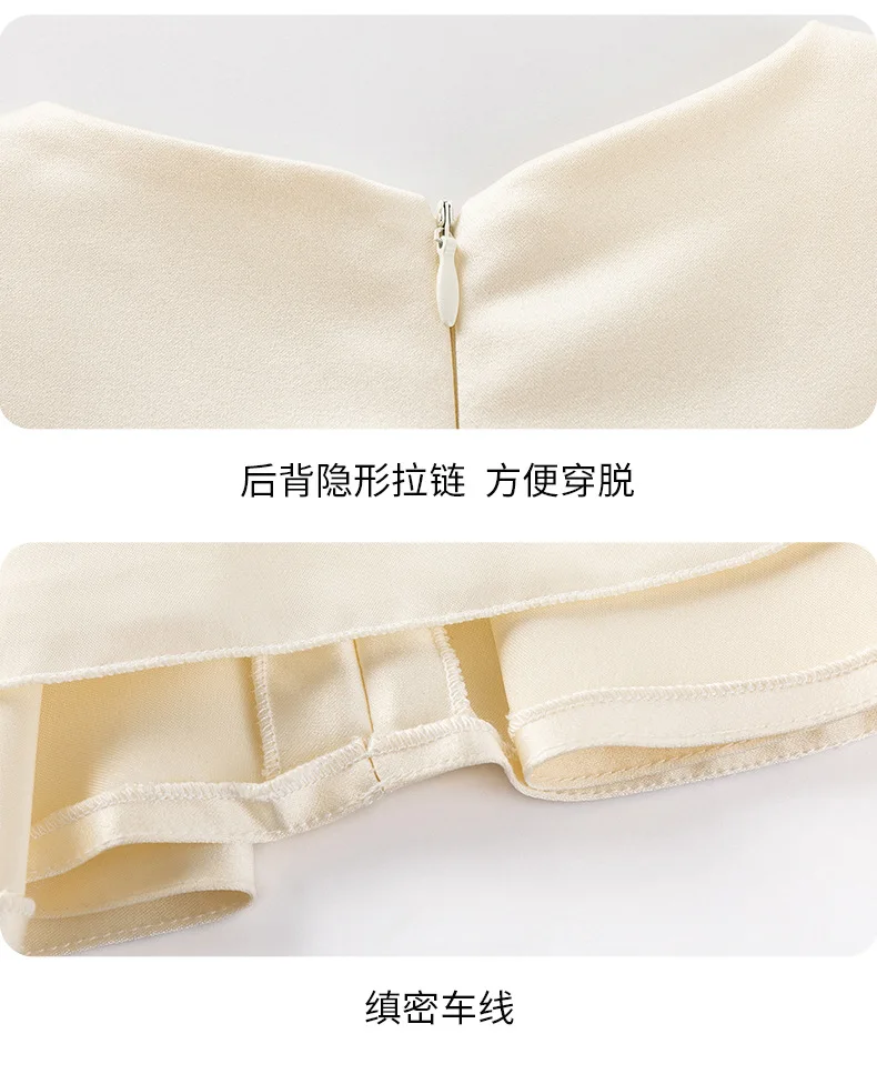 Girl Luxury Beige Dress Children Parties Stage Performances Party Wedding Celebration Costume Size 110-170 - Image 9