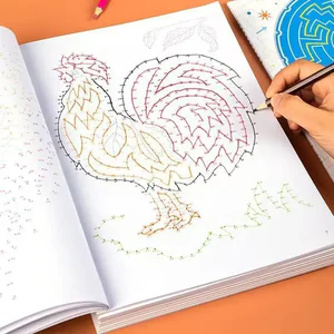 Magic Line Concentration Training Left and Right Brain Development Thinking Training Book Maze Book Digital Connection Drawing