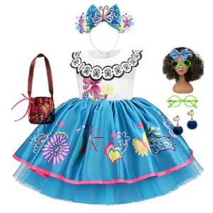Mirabel Charm Dresses Carnival Halloween Children Princess Dress Birthday Party Madrigal Costume Kids Girls Prom Gowns