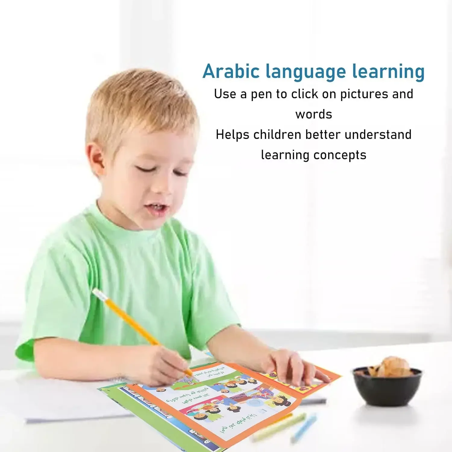Muslim Kids Arabic Sound Book, Clear Pictures Letters Words Learning Educational Electronic Sound Book - Image 2