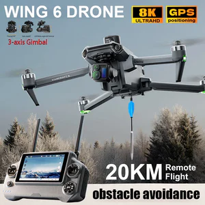 Wing 6 GPS Drone Digital Image Transmission 3-axis Gimbal 8K Professional Aerial Photography With Screen Control Quadcopter Toy