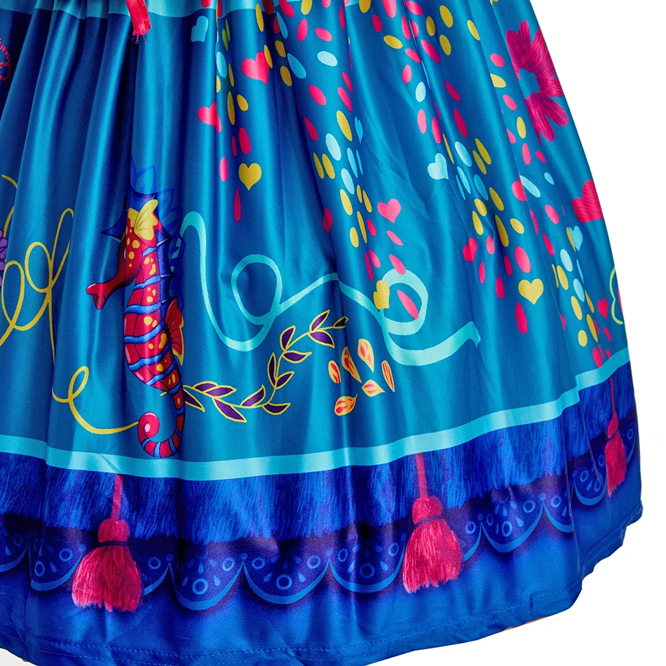 Soft Polyester Dress with High Definition Print Colorful Animal Floral Pattern Durable Carnival Costume for 3-12 Year Old Girls - Image 5