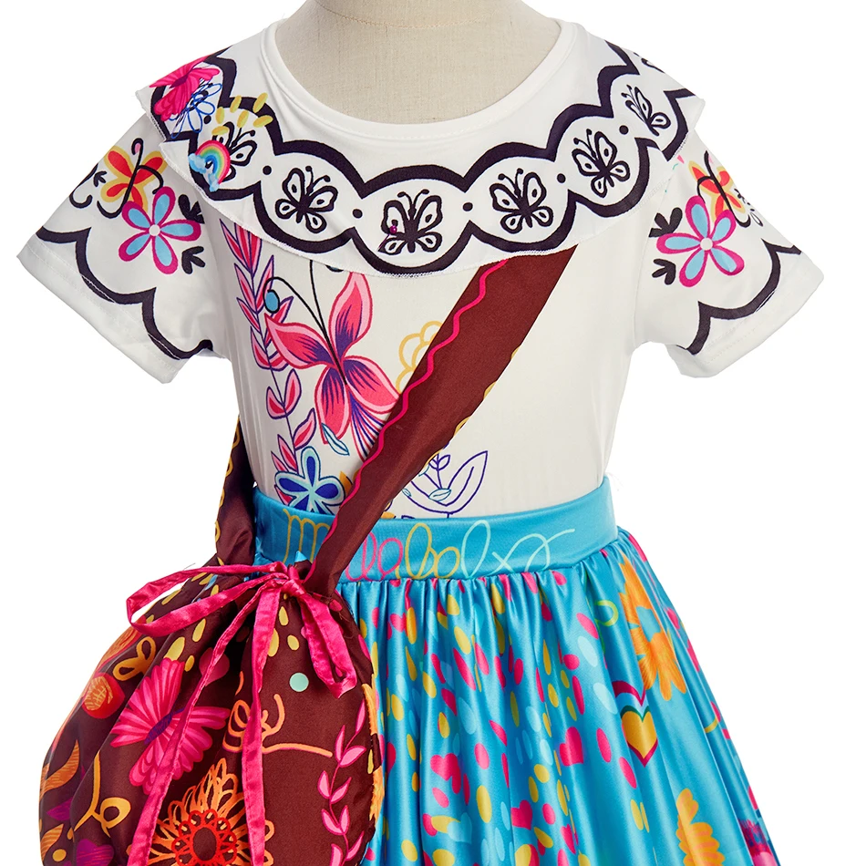 Soft Polyester Dress with High Definition Print Colorful Animal Floral Pattern Durable Carnival Costume for 3-12 Year Old Girls - Image 3