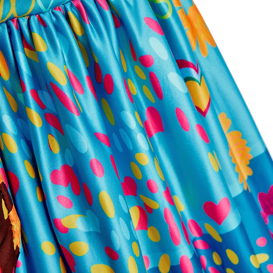 Soft Polyester Dress with High Definition Print Colorful Animal Floral Pattern Durable Carnival Costume for 3-12 Year Old Girls - Image 9
