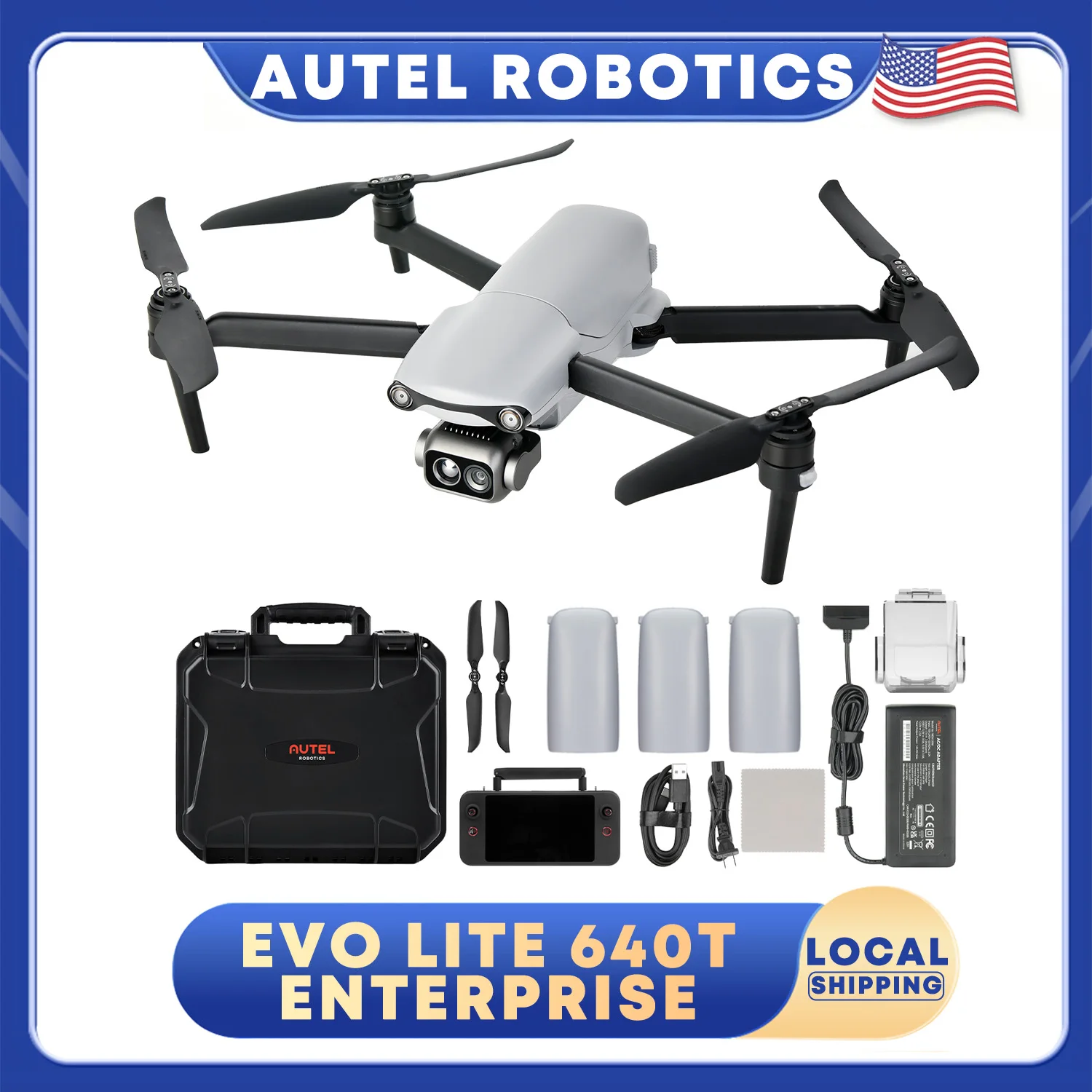 Autel Robotics EVO Lite 640T Enterprise Drone 16x Digital Zoom mapping surveying search and rescue IP43 Smart Controller