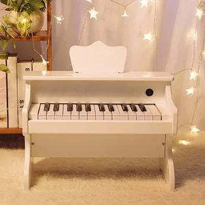 Kids Piano Keyboard Wood Piano for Toddlers 25 Keys Portable Music Keyboard Instrument Toy for Boys Girls Children Gift Play