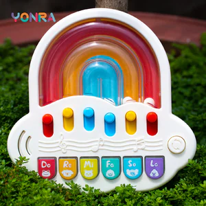 Mini Marble Electronic Keyboard, Multi-Mode, Cloud & Rainbow Design, Infant & Toddler Musical Toy, Sensory Experience, Birthday
