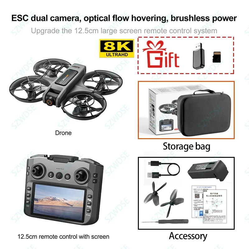 New S156 Quadcopter Aircraft Drone 8K Professional Camera Drone 5G WIFI FPV 4.5 Inch Large Screen Remote Control RC Dron VS V66 - Image 7