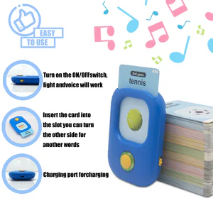 Talking Flash Cards for Toddlers 12M+, 112 Double-Sided Cards 224 Words Interactive Early Learning Toy, Educational Speech Development Flashcard, Ideal Gift for Baby Boys & Girls, BLUE