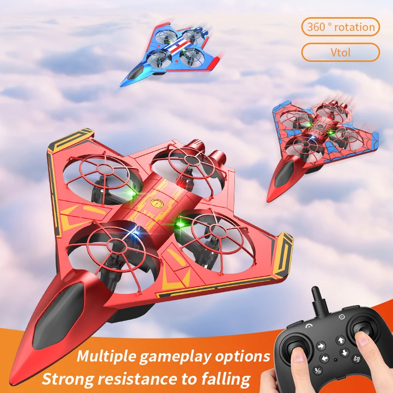 Stunt remote control aircraft drone plastic non-foam aircraft model boy toy four-axis fighter S12 - Image 4