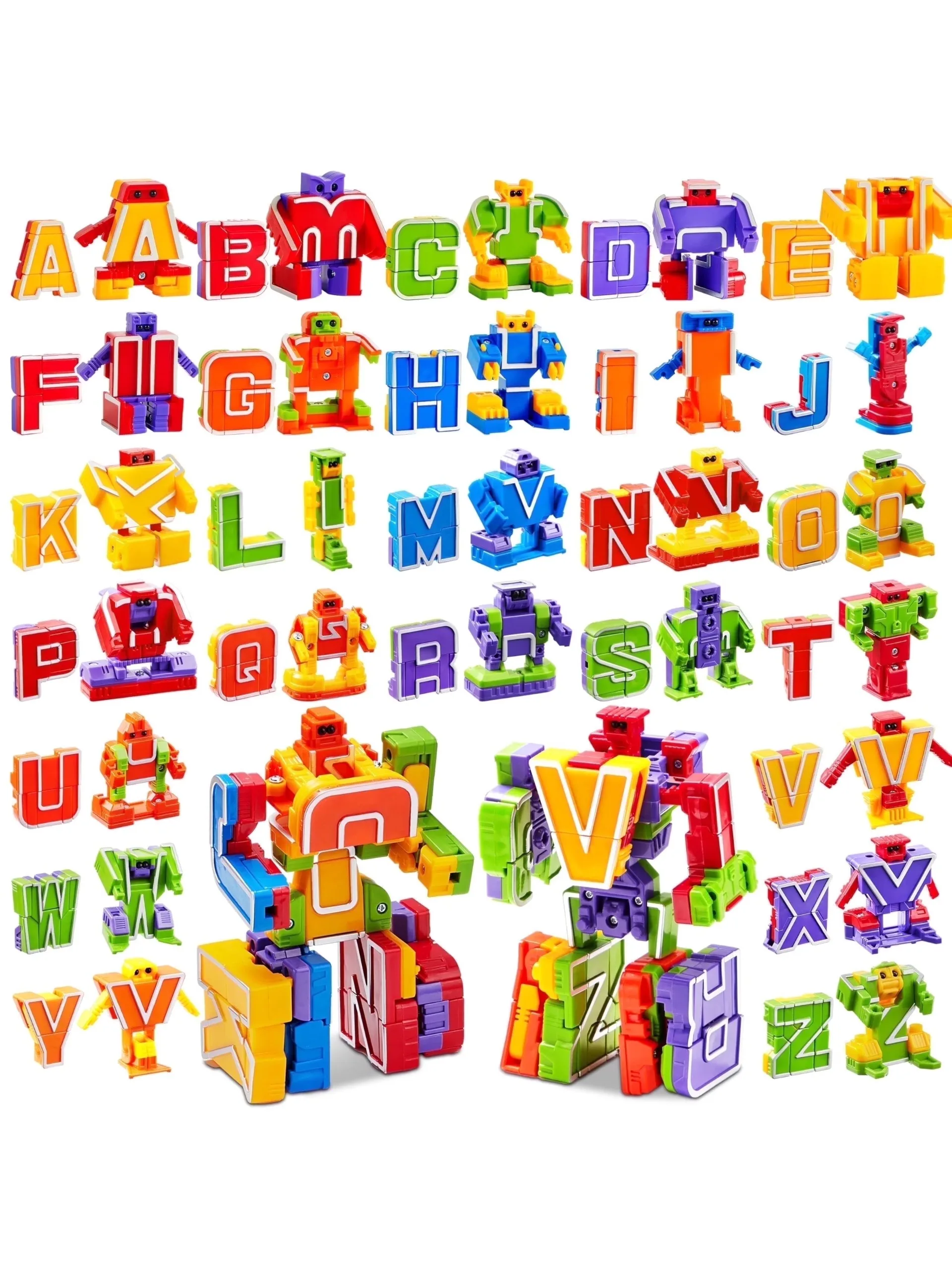 Joyfy 26 in 3 Alphabet Bots Toy 26 Pc Transforming Robot Educational Building STEM Toy for Toddlers Preschool Boys Birthday Gift - Image 7
