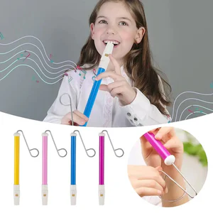 Classic Slide Whistle Toy with Steel Sliding Rod ABS + Stainless Steel Sliding Flute Funny Playing Musical Instrument