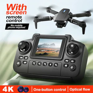 New E88 E99 Drone Remote Control with Screen Dual Camera Optical Flow Localization 2.4G RC Quadcopter One-button Take-off Drones