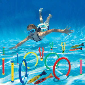 Summer Swimming Diving Toys Set Pool Swim Ring Water Sports Play Game Diving Stick Underwater Accessories Grabbing Toys for Kid