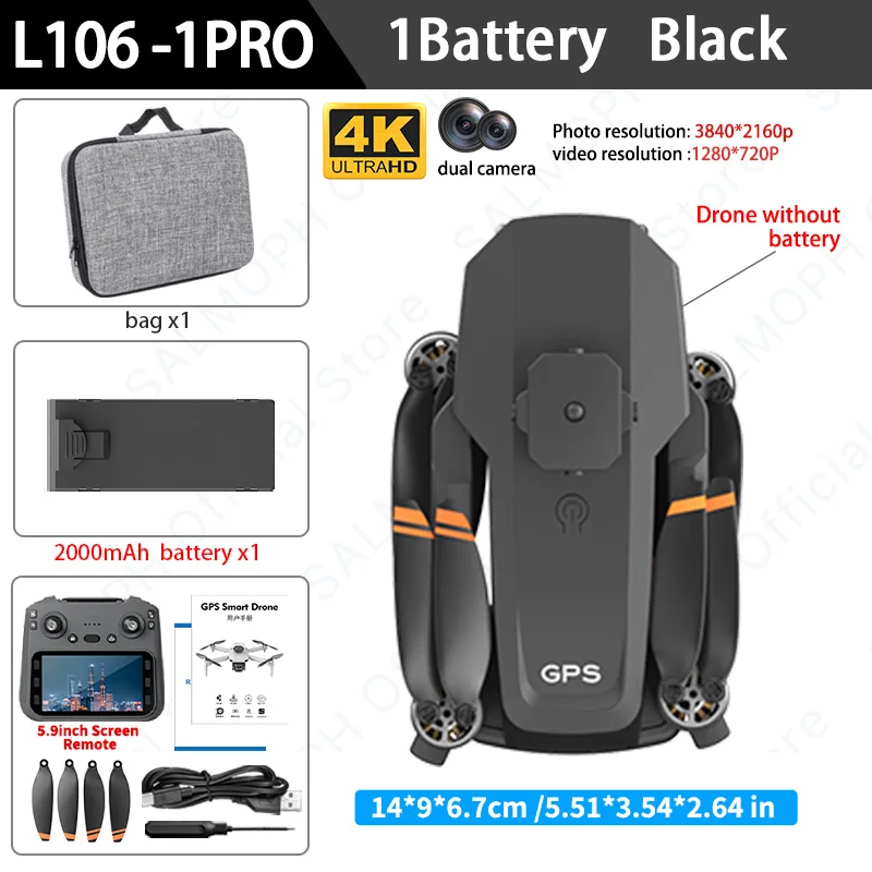 L106-1PRO GPS Professional Drone With 4K HD Camera Screen Remote 5G WIFI 3KM EIS Obstacle Avoidance FPV Brushless Quadcopter - Image 7