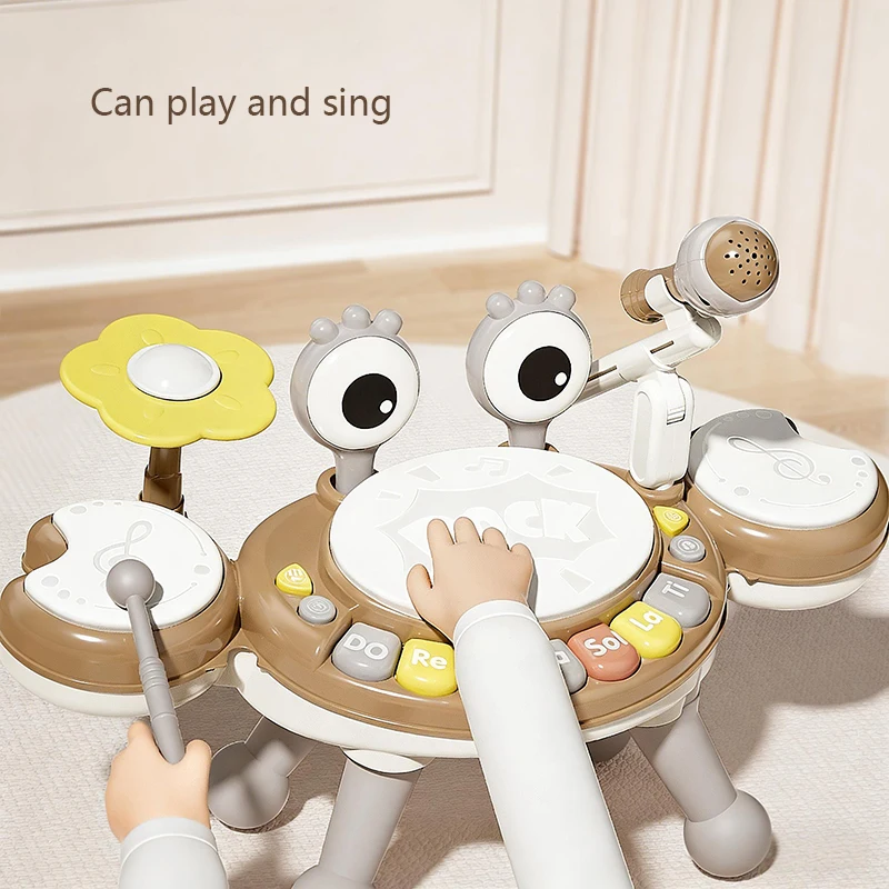 4 in 1 Kids Piano Toy with Xylophone Karaoke Microphone Drums Lights Musical Sensory Learning Educational Toy for 3Years Toddler - Image 3