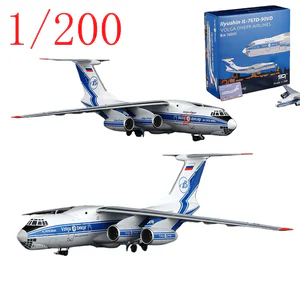 SQ Diecast 1/200 Scale Volga-Dnepr IL-76 Transport Aircraft Model Alloy Volga-Dnepr Cargo Aircraft Model Teaching AIDS Ornaments