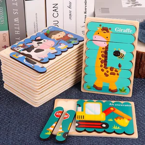 Montessori Toys 2 years Wooden Puzzles For Kids Chid Baby Learning Education Child Game montessori 3D Puzzle Childrens 2 3 Years