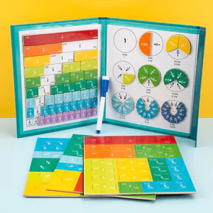 Children Magnetic Fraction Learning Math Toys Wooden Fraction Book Set Parish Teaching Aids Arithmetic Learning Educational Toys