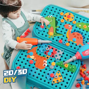 211PCS Pretend Repair Toolbox DIY Assembling Power Screwdriver Toy Kit Creative Games Educational Montessori Toys