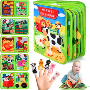 Busy Book for Toddlers, Montessori Toys for Boy Girl, Farm Animal Busy Board Educational Learning Quiet Toddler
