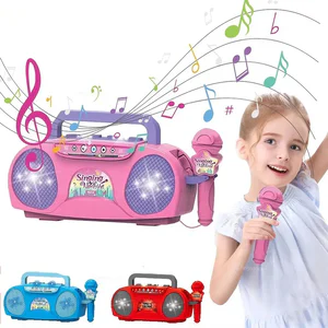 Kid Karaoke Singing Machine with Microphone Portable Musical Instrument with Light Educational Toy Girl Boy Party Birthday Gift