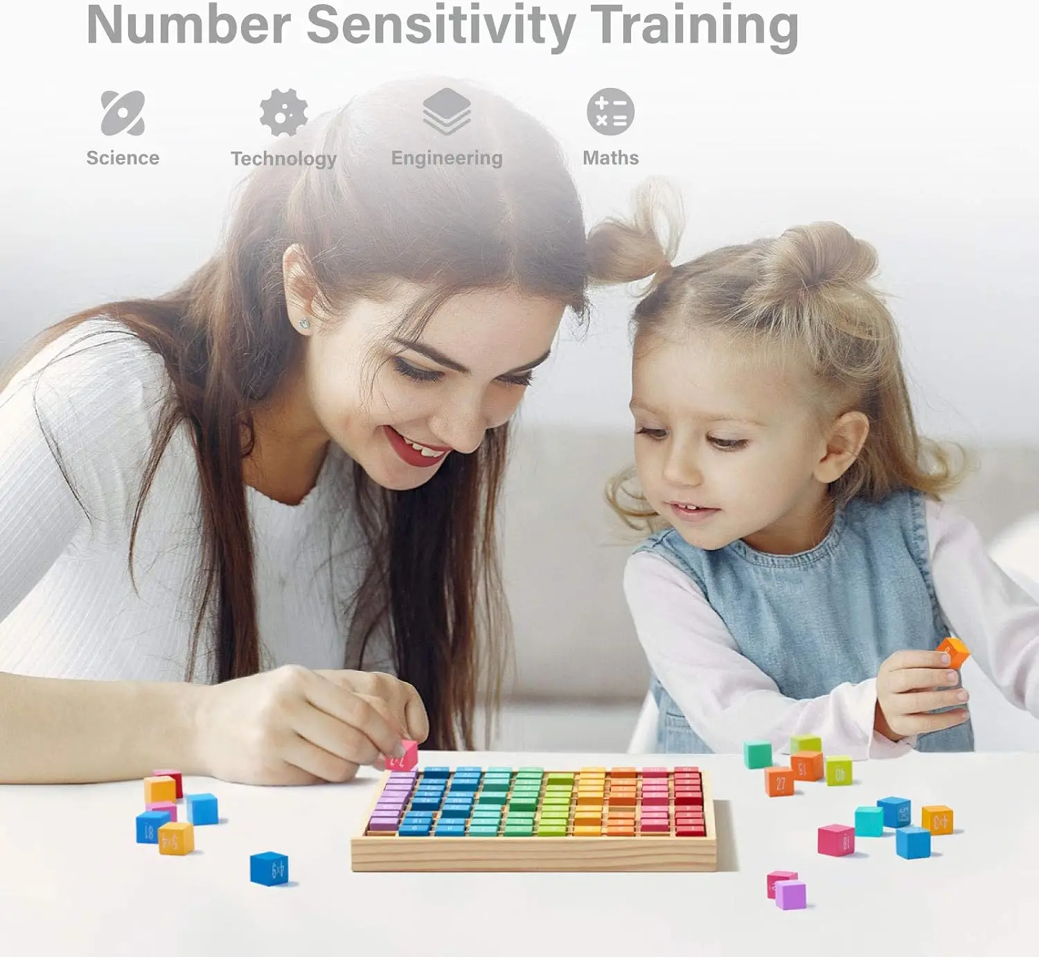 Robotime Robud Wooden Multiplication Math Table Board Montessori Math Manipulatives Learning Toys 100 Wooden Counting for 3+ - Image 4