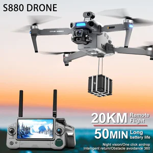 New S880 PRO MAX Profesional GPS Drone With 8K Camera 3-Axis Gimbal 5G WiFi Brushless RC Quadcopter Screen Control Fishing Dron