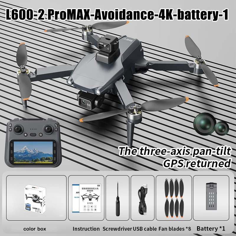 HOT-Professional 8K HD Dual Camera New L600-2 MAX GPS Drone 5KM 3-Axis Gimbal 360 Obstacle Avoidance Brushless Quadcopter Toy - Image 8