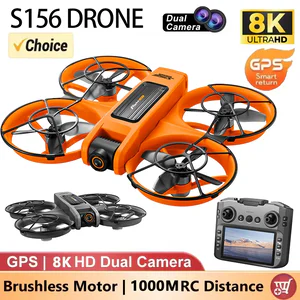 New S156 Quadcopter Aircraft Drone 8K Professional Camera Drone 5G WIFI FPV 4.5 Inch Large Screen Remote Control RC Dron VS V66