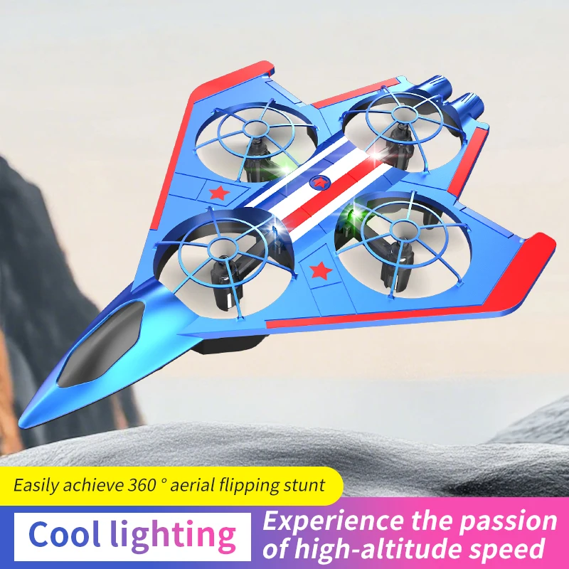 Stunt remote control aircraft drone plastic non-foam aircraft model boy toy four-axis fighter S12 - Image 3