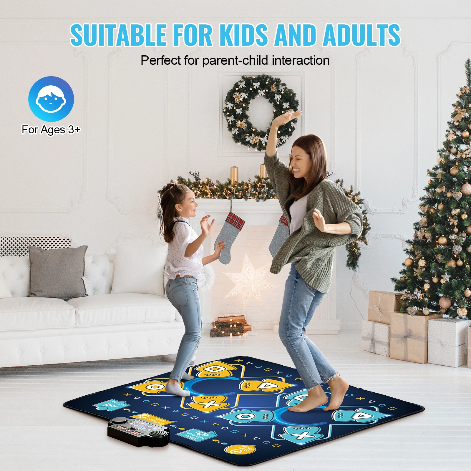 SucceBuy Kids Electronic Dance Mat 8-Button Music Dancing Play Pad Educational Toys with Single/Two Player Modes for Girls Gifts - Image 6