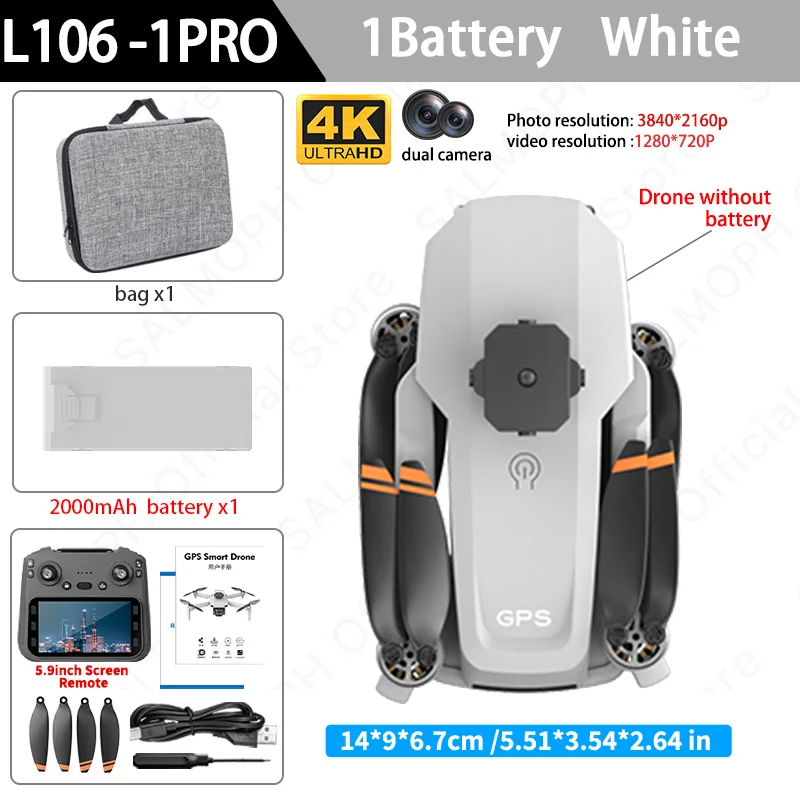 L106-1PRO GPS Professional Drone With 4K HD Camera Screen Remote 5G WIFI 3KM EIS Obstacle Avoidance FPV Brushless Quadcopter - Image 8