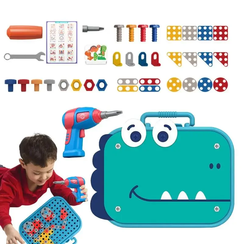 Pretend Play Preschool Children Nut Screw Assembly Simulation Carpenter Tool Educational Montessori Kids Toys Electric Toolbox - Image 4