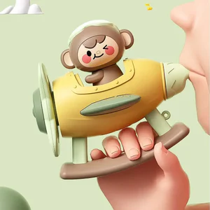 Cute Competitive Kids Gift Monkey Plastic Baby Music Toy Small Airplane Rotating Toy Kids Whistle Toy Enlightening Toy