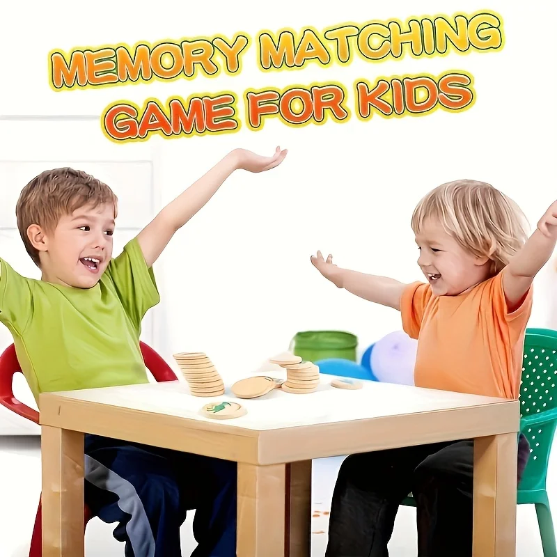Dinosaur wooden memory matching game, color recognition observation educational toy teaching aid, suitable for children's birthd - Image 6