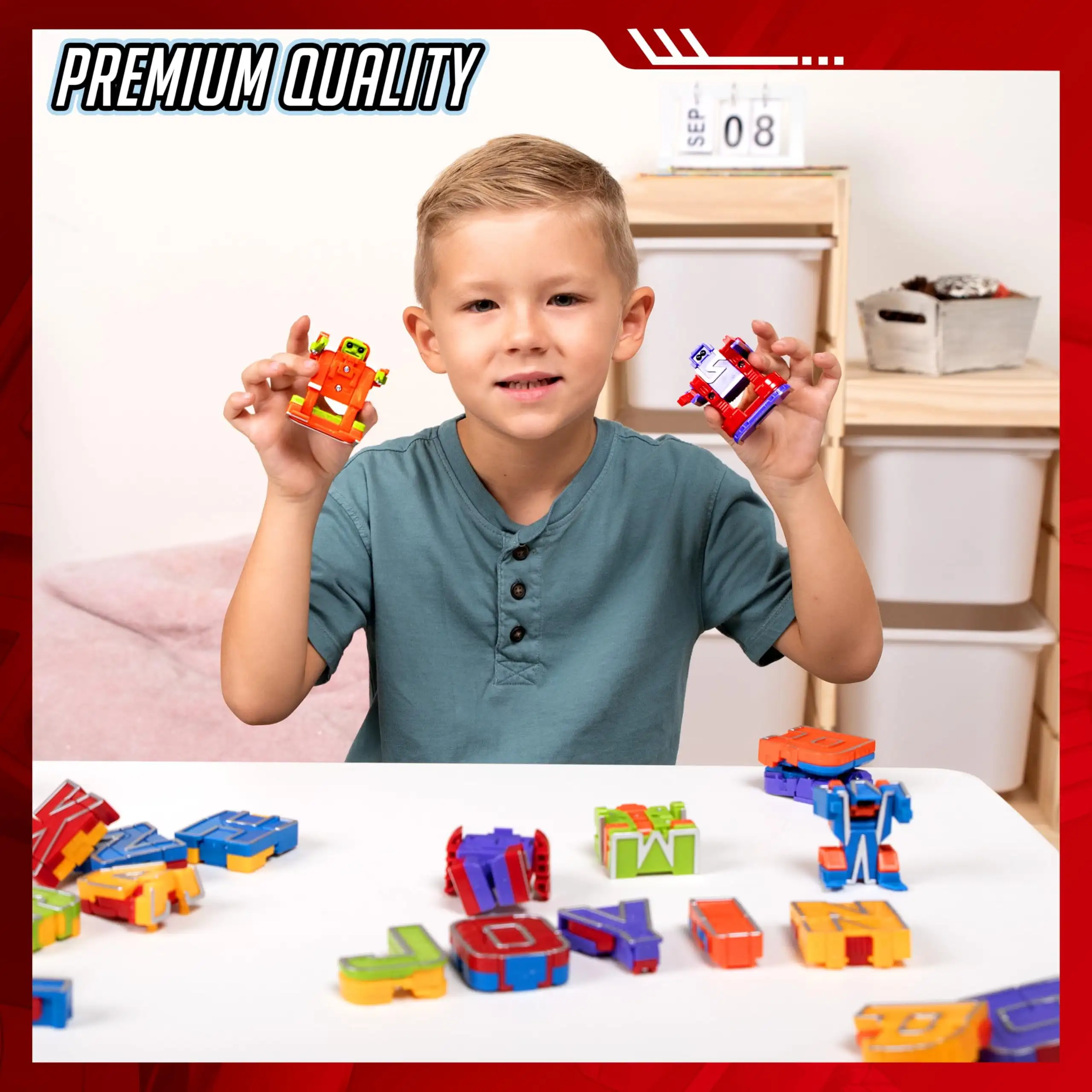 Joyfy 26 in 3 Alphabet Bots Toy 26 Pc Transforming Robot Educational Building STEM Toy for Toddlers Preschool Boys Birthday Gift - Image 3