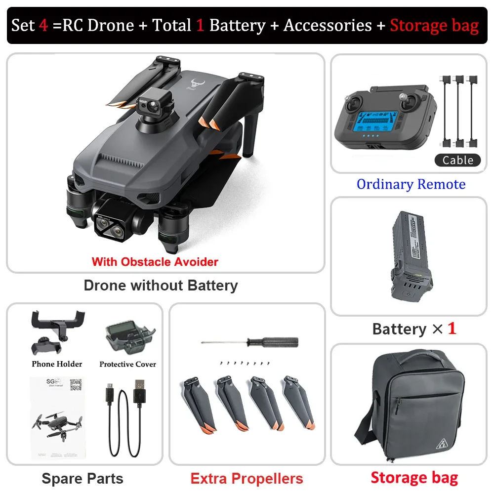 2024 ZLL SG909 Drone Professional Camera Touch Screen 3-Axis Gimbal Obstacle Avoidance FPV Brushless EIS Electronic RC Dron Toy - Image 7