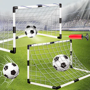 Football Sports Toys Game, Children's Foldable Football Goal with Pump and Ball Outdoor Lawn Soccer Training Gifts for Kids