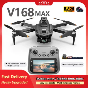2025 New V168 Max Drone 8K Professional 5G GPS HD Dual Camera Photography 5KM Brushless Foldable Large Screen RC Quadcopter Toys