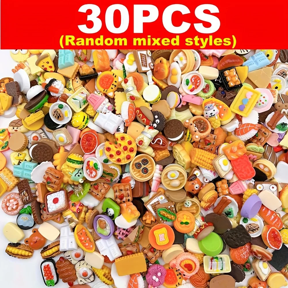 30/60Pcs Mini Food Toys Mixed Style Resin Food Dolls Kitchen Pretend Play Mini Food Dolls Diy Accessories For Adults And Teens - Image 7