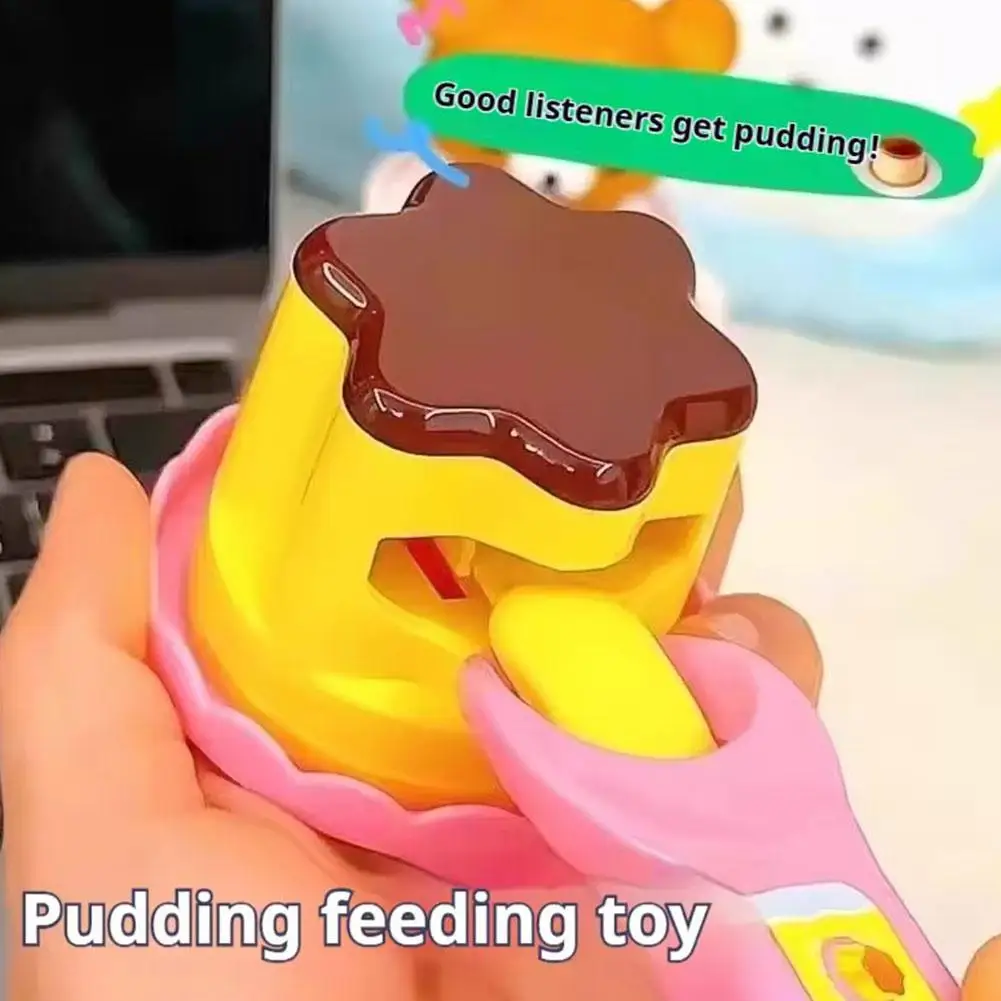 Pretend Play Pudding Feeding Toy Set with Magic Spoon Simulation Food Kitchen Toys for Kids Interactive Role Play Gift for Girls - Image 6