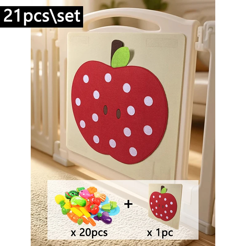 Baby Felt Board Play Food Toys Wall Sticker Fruits Vegetables Pretend Play Kitchen Games Fine Motor Skills Early Educational Toy - Image 16