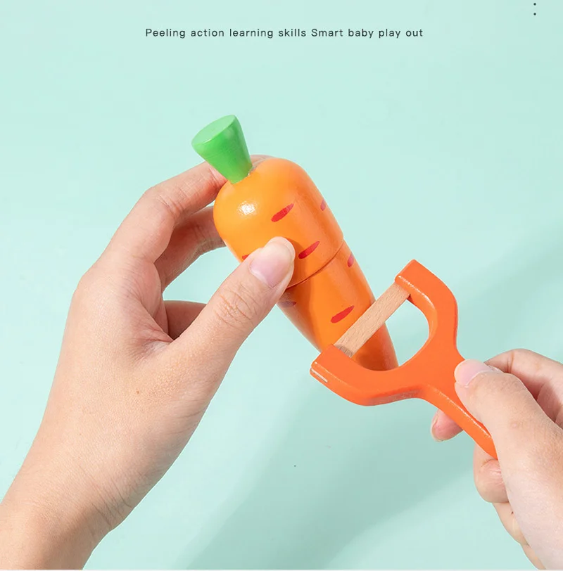 Magnetic Wooden Cutting Fruits Vegetables Pretend Play Simulation Kitchen Toys Classic Game Montessori Educational Toys For Kids - Image 50