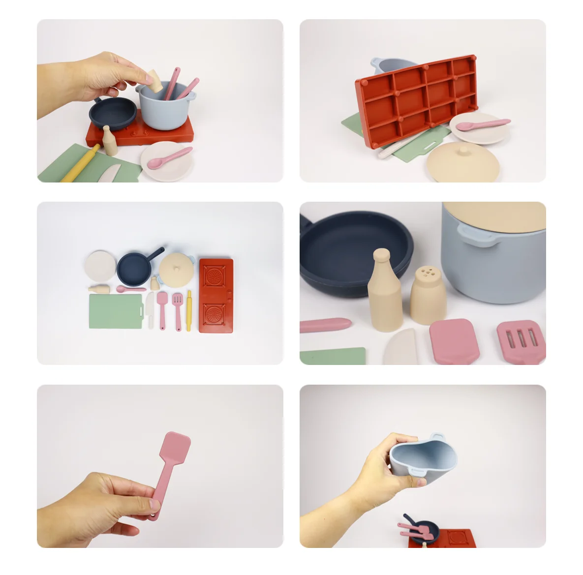 Silicone Kitchen Toy Set Pot Cooking For Toddler Educational Developmental Best Gift - Image 11