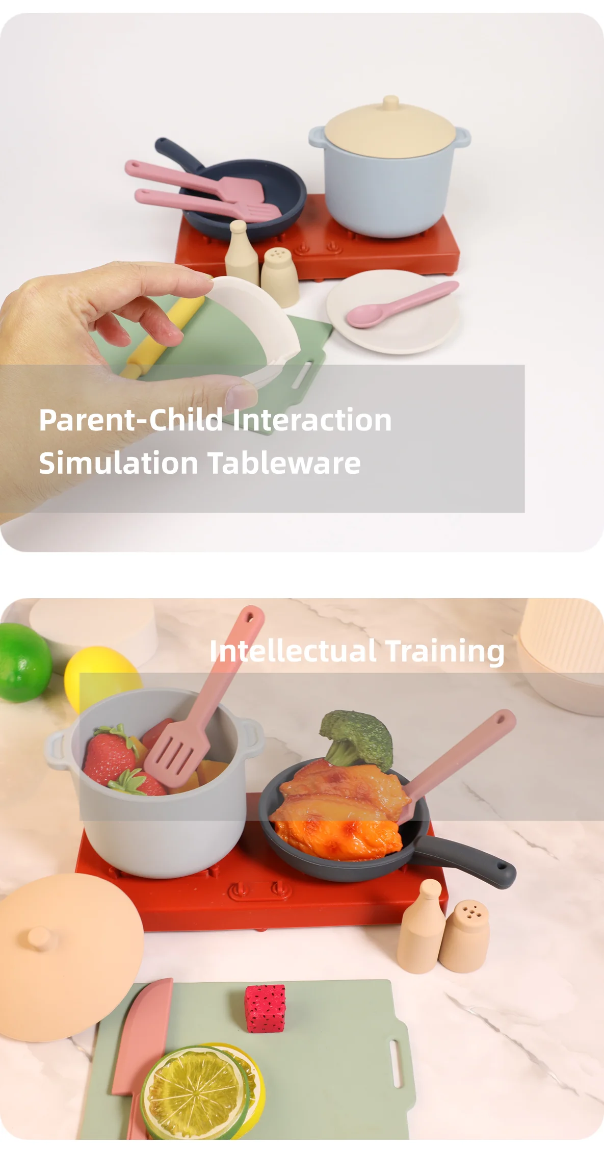 Silicone Kitchen Toy Set Pot Cooking For Toddler Educational Developmental Best Gift - Image 13